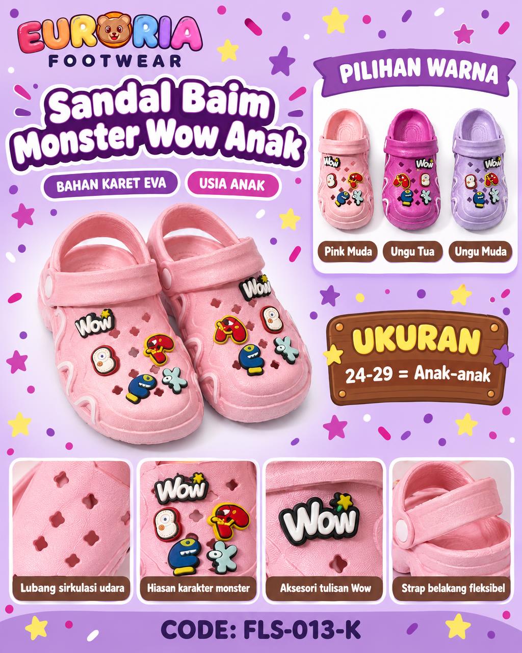 Sandal Baim Monster Wow Anak
