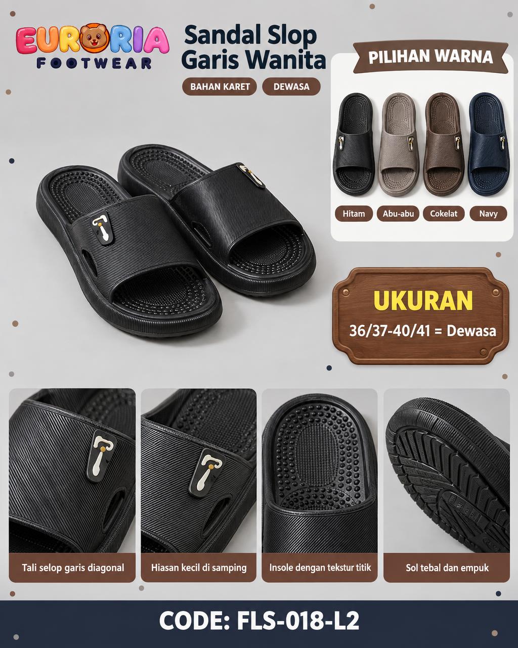 Alas Kaki Santai Dewasa Unisex Desain Minimalis Empuk dan Ringan