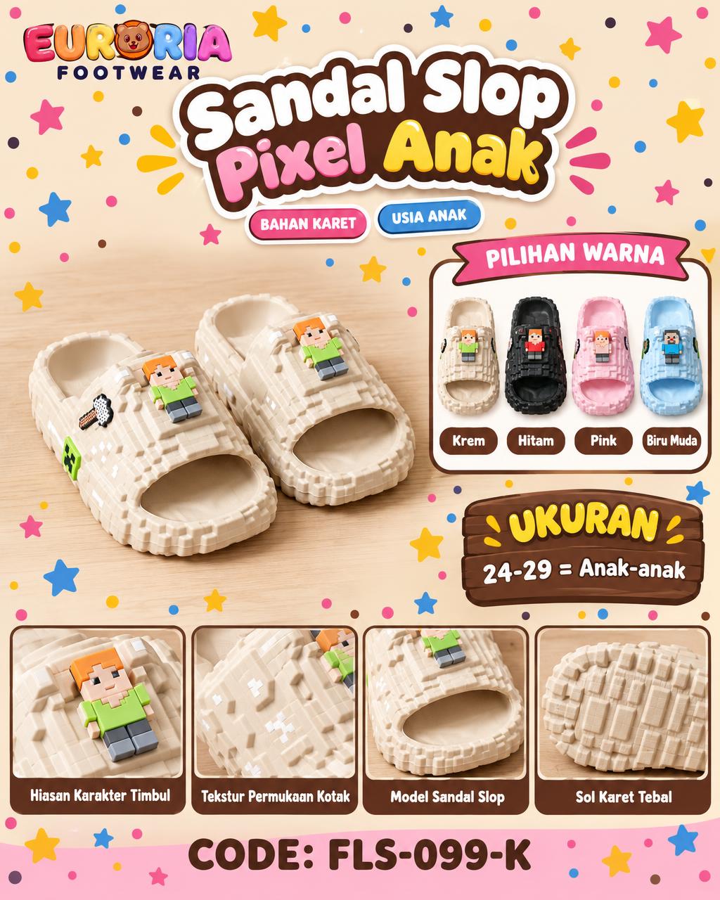 Sandal Slop Minecraft Pixel Anak