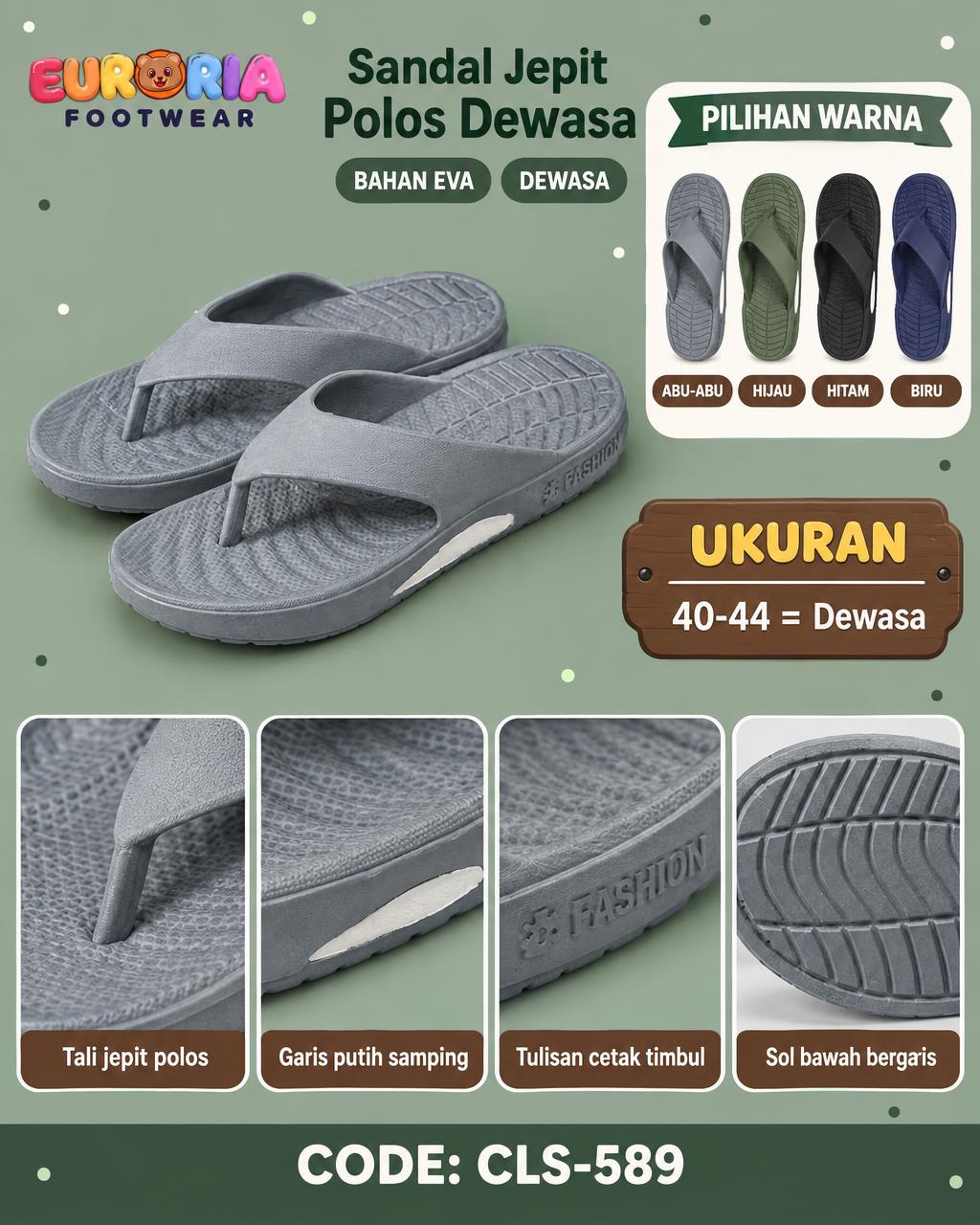 Sandal Jepit Pria Dewasa Bahan EVA Nyaman dan Ringan