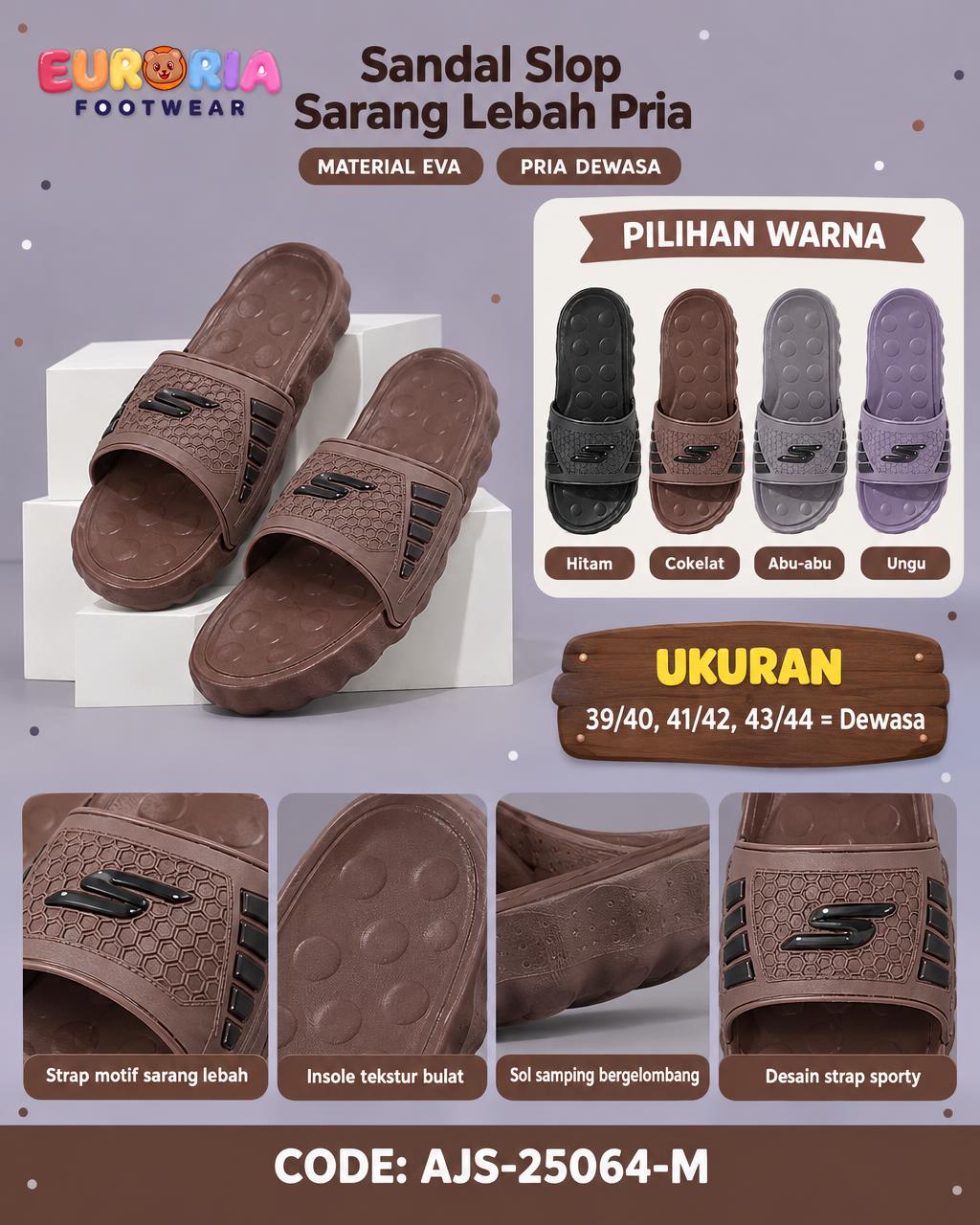 Sandal Pria Dewasa Sporty Desain Modern Empuk
