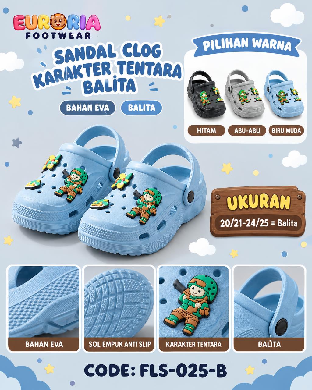 Sandal Baim Tentara 3D Bayi