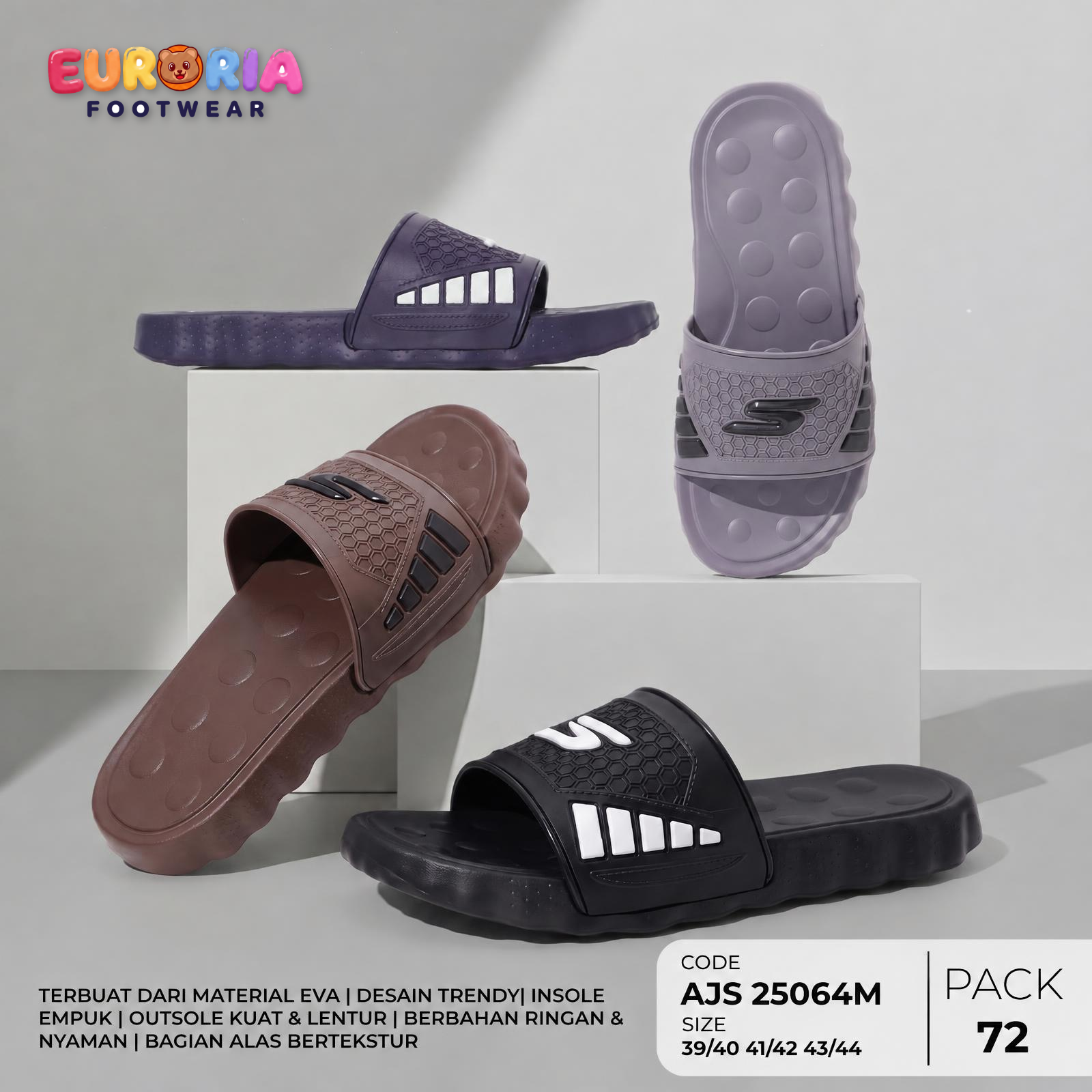 Sandal Pria Dewasa Sporty Desain Modern Empuk