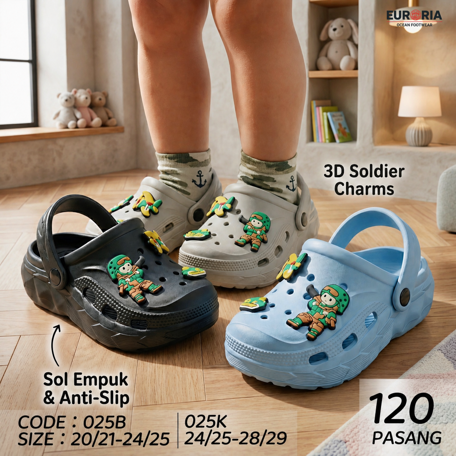 Sandal Baim Tentara 3D Bayi