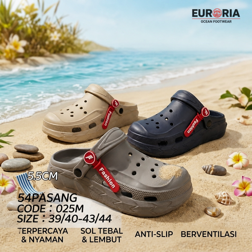 Sandal Baim Pria Dewasa Sol Tebal 5.5cm Super Ringan dan Empuk