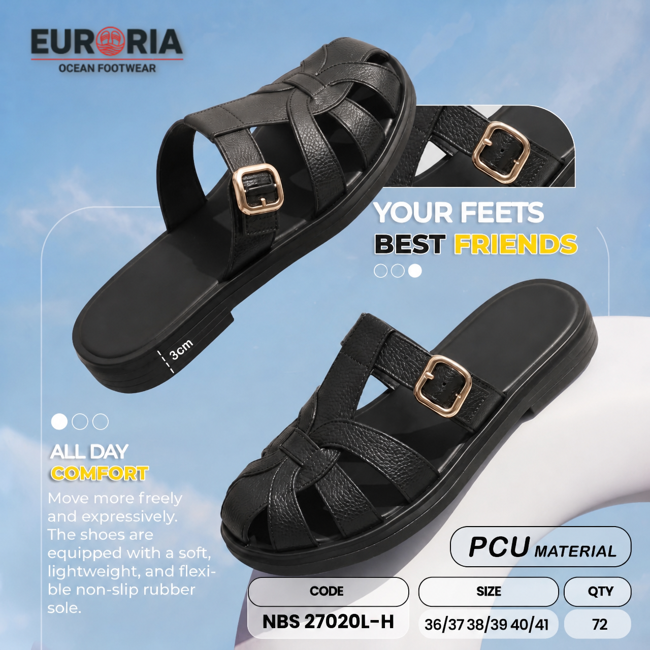 Sandal Wanita Dewasa Model Fisherman Tali Silang Gesper Emas