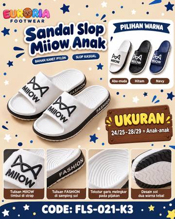 Alas Kaki Anak dan Remaja Laki-Laki Motif Tulisan Keren Modern